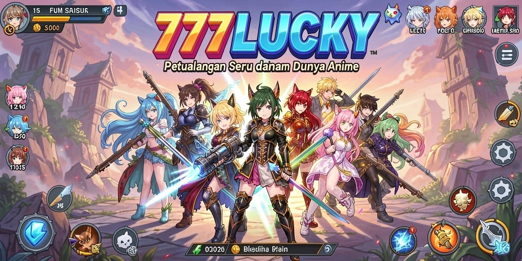 Tampilan gameplay yang penuh warna dan karakter Anime unik.
