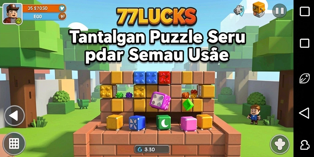 Tampilan gameplay menarik dari 77LUCKS yang penuh warna.