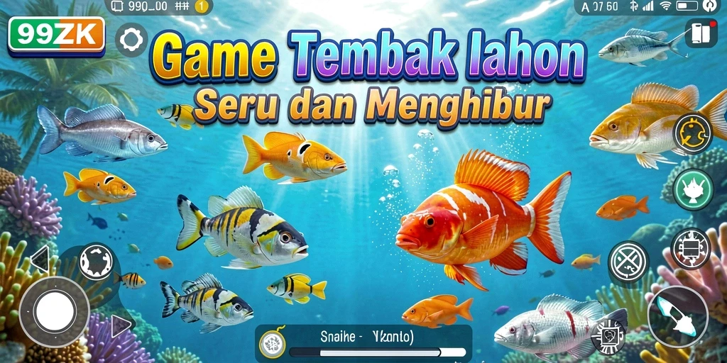 Gameplay seru 99ZK dengan ikan yang berwarna-warni.