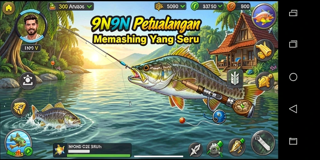 Tampilan permainan 9N9N dengan suasana memancing yang mendebarkan.