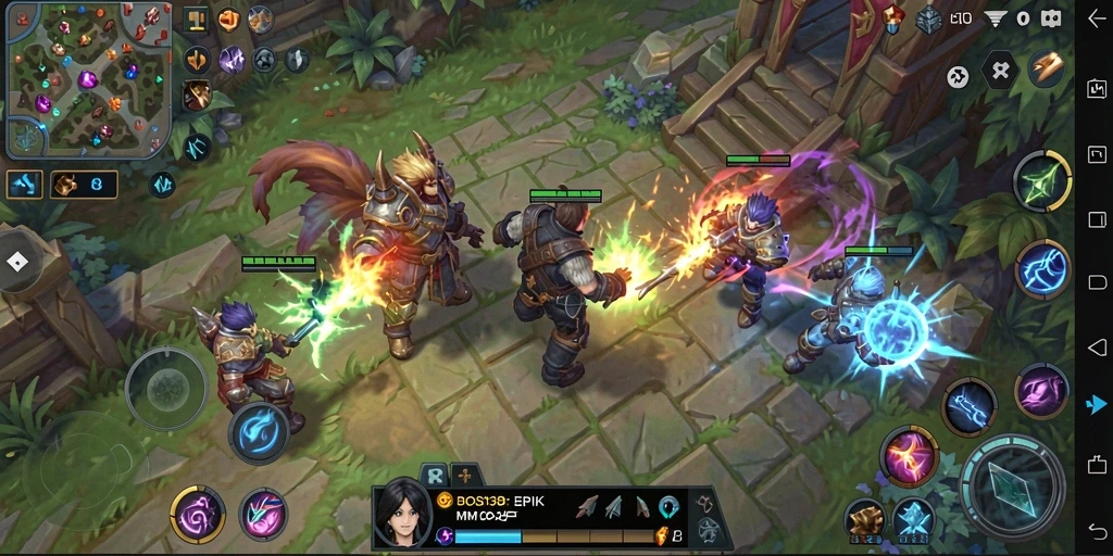 Tangkapan layar BOS138 menunjukkan aksi seru di dunia MMORPG yang dinamis.