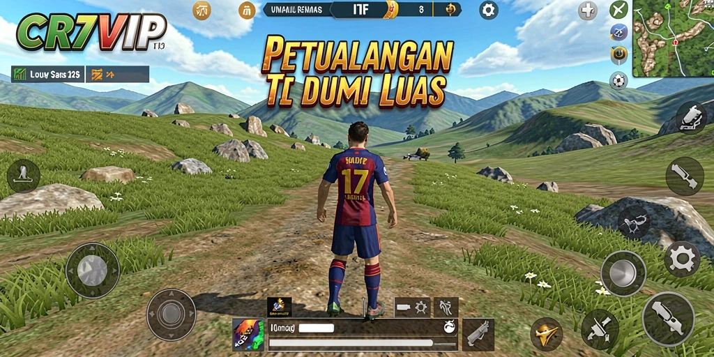 Gameplay CR7VIP yang menonjolkan kebebasan eksplorasi dunia.