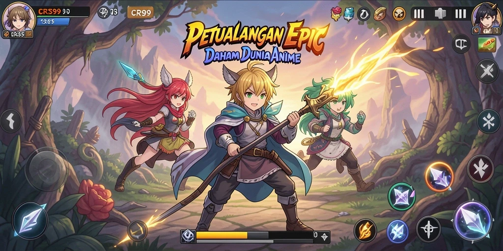 Tampilan menarik dari gameplay CRS99 yang penuh aksi Anime.
