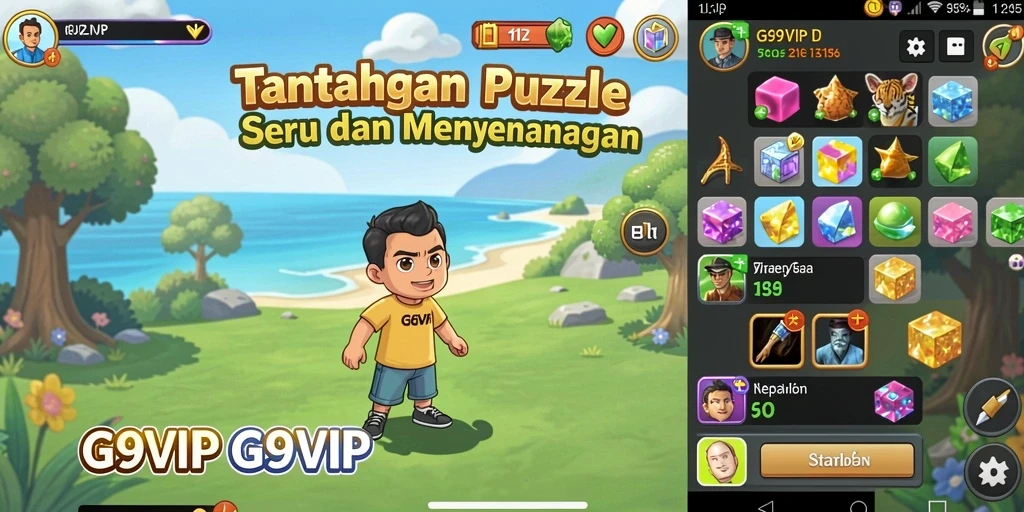 Tangkapan layar G9VIP menunjukkan gameplay puzzle yang mengasyikkan.