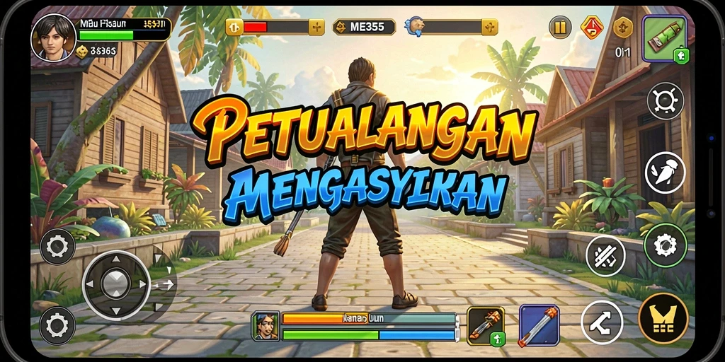 Screenshot ME355 menunjukkan aksi gameplay yang mendebarkan dan penuh warna.