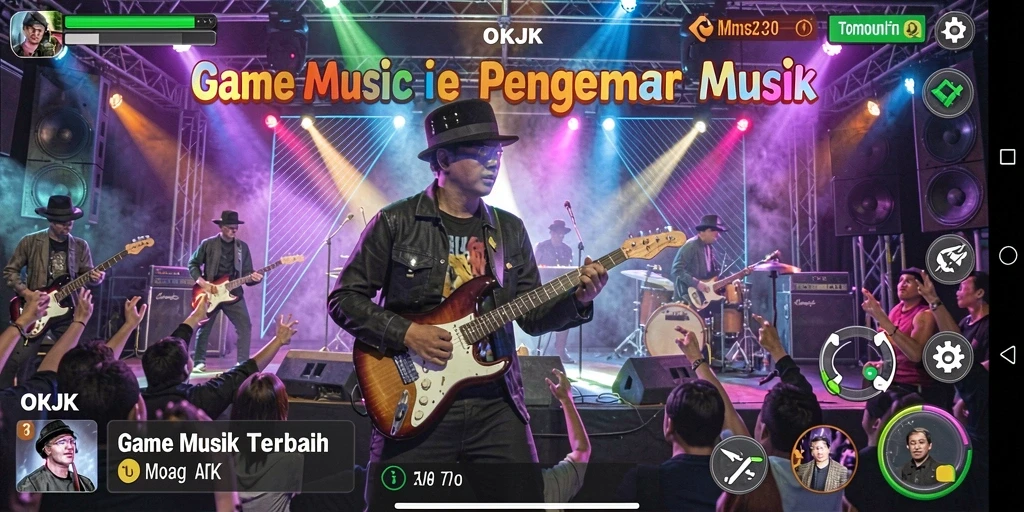 Screenshot OKJK menampilkan pengguna yang asyik bermain musik.