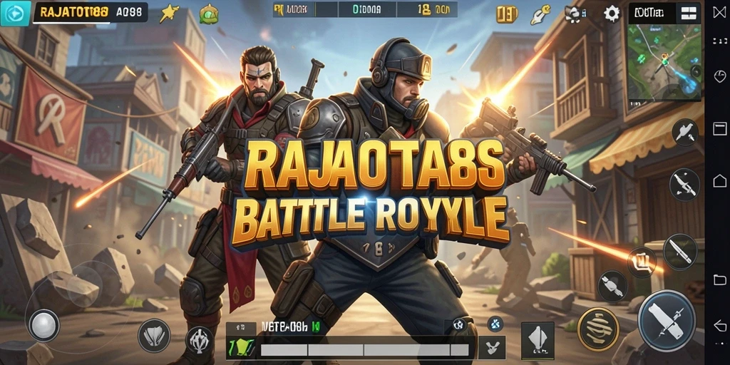 Screenshot RAJATOTO88 menampilkan aksi mendebarkan dalam pertempuran Battle Royale.