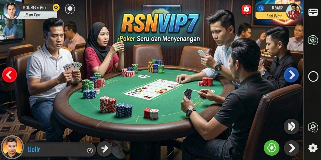 Tampilan menarik dari gameplay Poker di RSNVIP7.