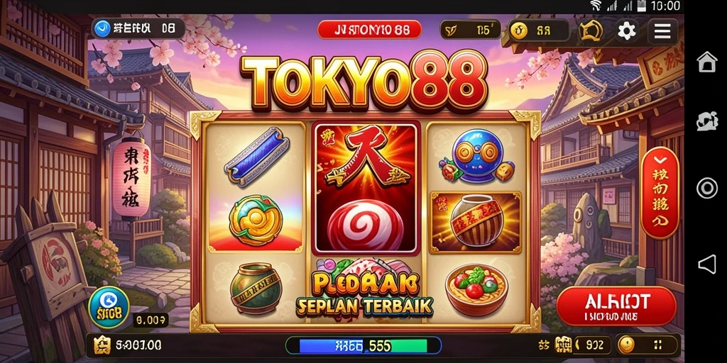 Tampilan gameplay TOKYO88 yang memukau dengan tema Slot Jepang.