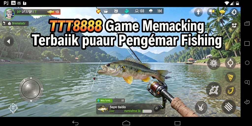 Tampilan utama gameplay TTT888 menampilkan petualangan seru memancing.