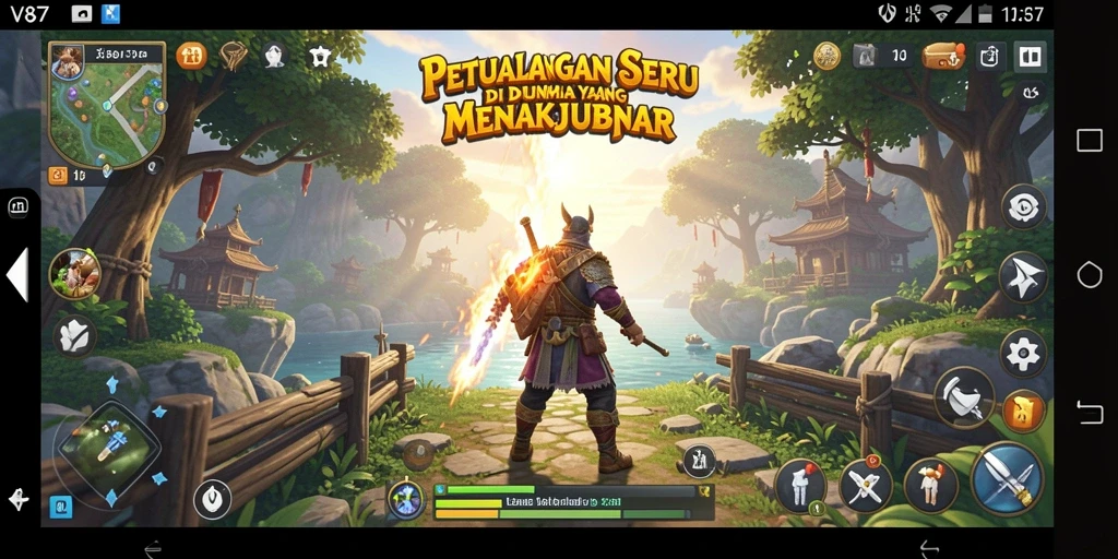 Tampilan gameplay V87 yang menakjubkan dalam perjalanan petualangan.