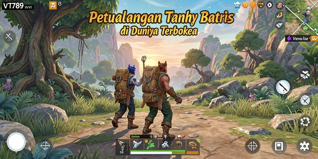 Screenshot gameplay VT789 menunjukkan eksplorasi dunia terbuka yang menakjubkan.