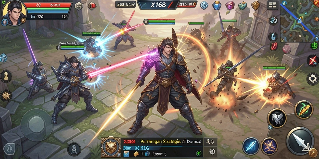 Tampilan gameplay X168 yang seru dan strategis.